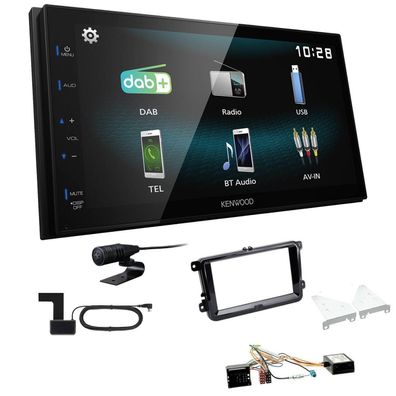 Kenwood 2-DIN Digital Autoradio DAB+ Bluetooth für Skoda Fabia II piano Canbus