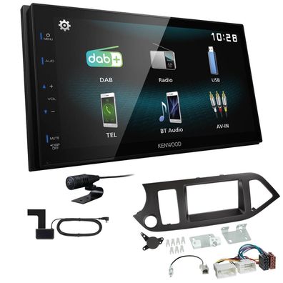 Kenwood 2-DIN Digital Autoradio DAB+ Bluetooth für KIA Picanto ab 2011 schwarz