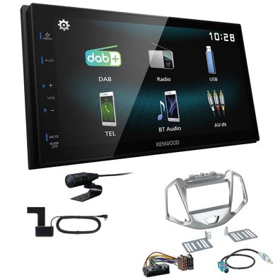 Kenwood 2-DIN Digital Autoradio DAB+ Bluetooth für Ford EcoSport ab 2014 silber