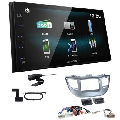 Kenwood Digital Autoradio DAB+ Bluetooth für Hyundai Tucson ab 2015 in silber