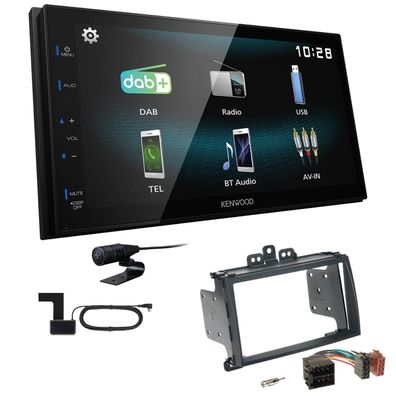 Kenwood Digital Autoradio DAB+ Bluetooth für Hyundai i20 2009-2012 in schwarz