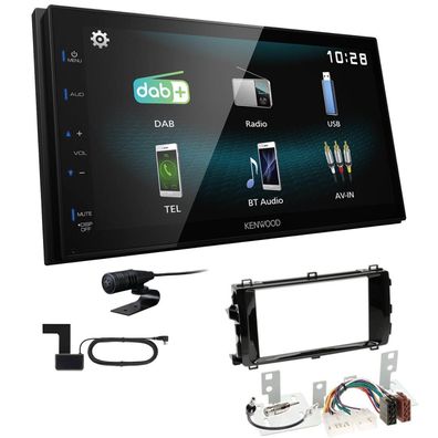 Kenwood 2-DIN Digital Autoradio DAB+ Bluetooth für Toyota Auris piano ab 2013