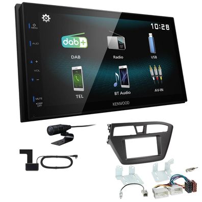 Kenwood 2-DIN Digital Autoradio DAB+ Bluetooth für Hyundai i20 ab 2014 schwarz