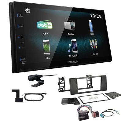 Kenwood 2-DIN Digital Autoradio DAB+ Bluetooth für BMW 5er E39 schwarz Quadlock