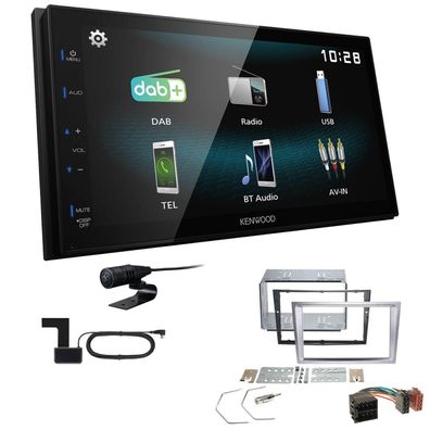 Kenwood Digital Autoradio DAB+ Bluetooth für Opel Corsa C 2000-2006 Aluminium