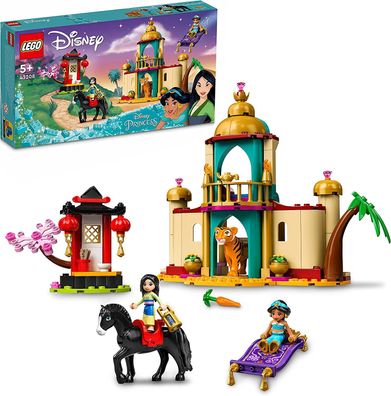 LEGO 43208 Disney Jasmins und Mulans Abenteuer, Prinzessinnen-Spielzeug zum Bauen ...
