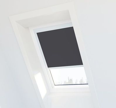 Anthrazitgraues Verdunkelungsrollo für Velux ® Dachfenster - 304, 1, M04 - Weißer Rah