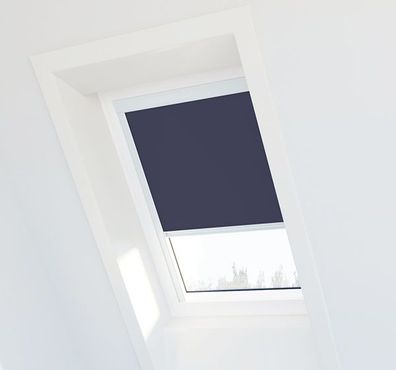 Blaues Verdunkelungsrollo für Velux ® Dachfenster - CK02 - Weißer Rahmen