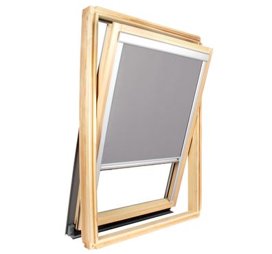 Hellgraues Verdunkelungsrollo für Roto ® Dachfenster - 7/9 - Fensterscheibe B 60 cm x