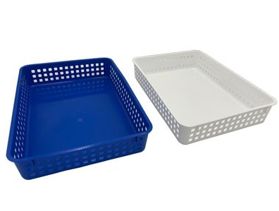Aufbewahrungskörbchen farbig sortiert A5 Stapelbox 24 x 18 x 6 cm Kunststoff