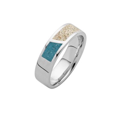 DUR Schmuck Ring DUETT Steinsand/ Strandsand, Silber 925/ - rhodiniert (R5883)