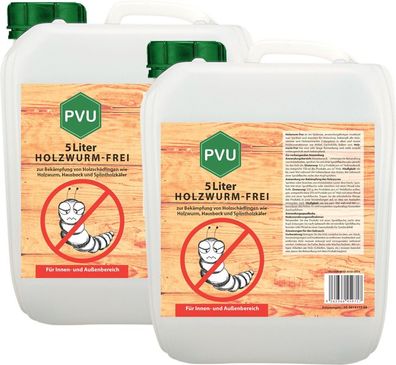 PVU 2x5L Anti Holzwurmtod Spray Mittel Abwehr Gift Insekten Bekämpfen Schutz Ex