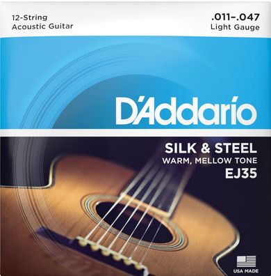 D'Addario EJ35 - silk & steel (011-047) - Saiten für 12-string Westerngitarre