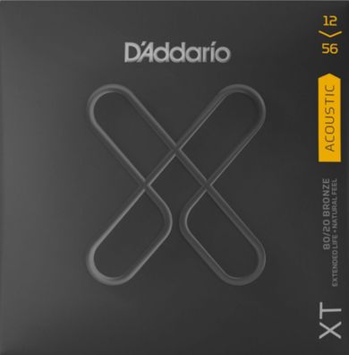 D'Addario XTABR1256 - XT Bronze - light / medium (012-056) Saiten für Westerngitarre