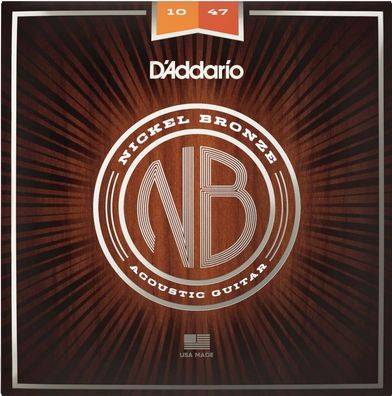 D'Addario NB1047 - Nickelbronze - extra light (010-047) - Saiten für Westerngitarre