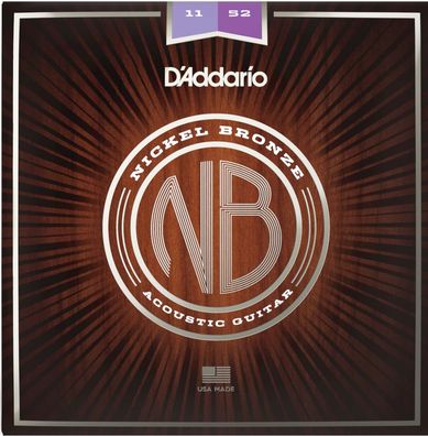 D'Addario NB1152 - Nickelbronze - custom light (011-052) - Saiten für Westerngitarre