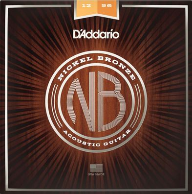 D'Addario NB1256 - Nickelbronze - light top / medium bottom (012-056) Gitarrensaiten