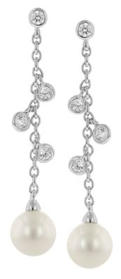 trendor Schmuck Damen-Ohrringe Silber 925 Ohrhänger mit Perlen 15136