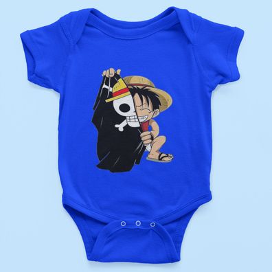 Bio Baumwolle Babystrampler für One Piece Fans Piraten Bande Crew Flagge