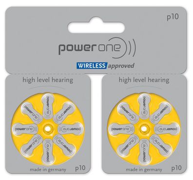 PowerOne 10 - Zink-Luft Hörgeräte Knopfzelle - 16er (2x 8er) Pack