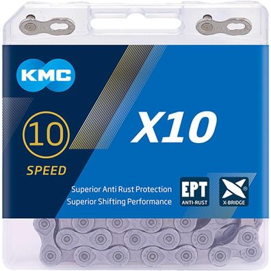 KMC Fahrrad Kette Fahrradkette X10 EPT, für 10-fach, 114-Glieder