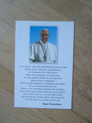 Papst Franziskus - rare Karte / Gebetskarte!!!
