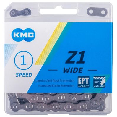 KMC Fahrrad Fahrradkette Kette Z1 Wide EPT 1/2 x 1/8 112 Glieder 8,6mm LongLife