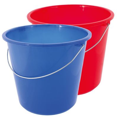 Haushaltseimer mit Metallbügel 10 Liter in blau oder rot