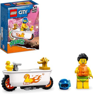 LEGO 60333 City Stuntz Badewannen-Stuntbike, Set mit Motorrad und Minifigur, Actio...