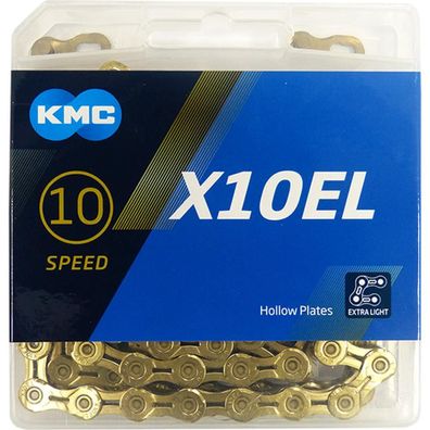 KMC Fahrrad Schaltungskette X10EL Gold 1/2" x 11/128" 114 Glieder 5,88mm 10-f.