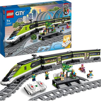 LEGO 60337 City Personen-Schnellzug, Set mit ferngesteuertem Zug mit Scheinwerfern...