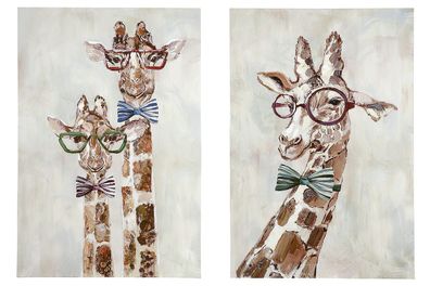 Bild Giraffen mit Brille und Fliege, 2er Set