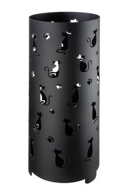 Schirmständer "Cats", Metall pulverbeschichtet, schwarz, D21x55cm, von Gilde