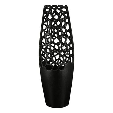 Vase / Windlicht "Osaka", H59cm, Aluminium, schwarz, von Gilde,