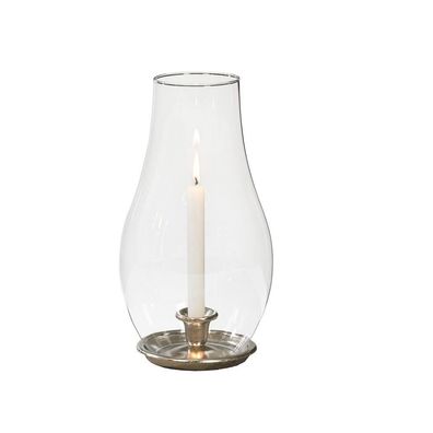 Kerzenhalter "Candelero", Aluminium / Glas, silberfarben, mit Windlicht, aus 2