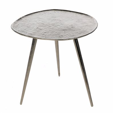 Tisch "Otis", antik silberfarben, Aluminium, Durchmesser 40cm, Höhe 40cm