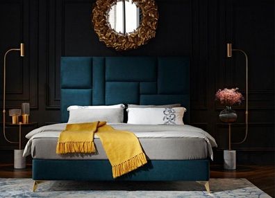 Bett 2x Nachttisch 3 tlg. Schlafzimmer Set Design Luxus Gruppe Garnitur Möbel