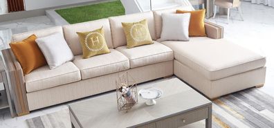 Ecksofa Textil Eck Wohnlandschaft Design Luxus Sofa Couch Eckgarnitur Möbel Neu