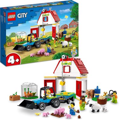 LEGO 60346 City Bauernhof mit Tieren, Schaf, Schwein, Kuh und mehr, und Spielzeug-...