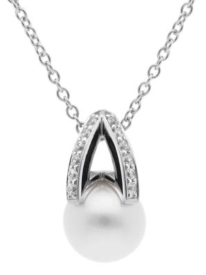 trendor Schmuck Damen Silber-Halskette mit Perle 15141