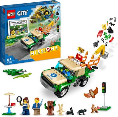 LEGO 60353 City Tierrettungsmissionen, interaktives digitales Abenteurspielset ...