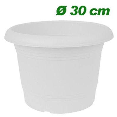 Livinja Kunststoff Pflanzkübel Zylinder weiß d= 30 cm Außenmaß H= 21 cm