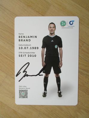 DFB Bundesligaschiedsrichter Benjamin Brand - handsigniertes Autogramm!