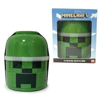 Minecraft Creeper Gestapelte Runde Bento Box Lunchbox mit 3 Fächern