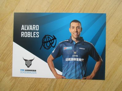 Tischtennis Bundesliga Ochsenhausen Saison 22/23 Alvaro Robles - hands. Autogramm!