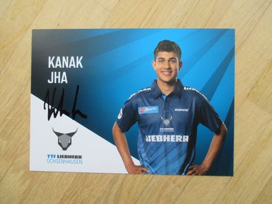 Tischtennis Bundesliga Ochsenhausen Saison 22/23 Kanak Jha - hands. Autogramm!