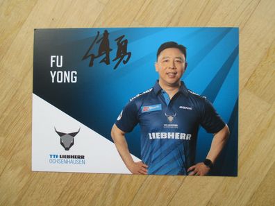 Tischtennis Bundesliga Ochsenhausen Saison 22/23 Fu Yong - hands. Autogramm!