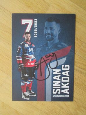 Eishockey Bundesliga Adler Mannheim Saison 22/23 Sinan Akdag - hands. Autogramm!!