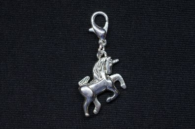 Einhorn Charm Anhänger Bettelarmband Miniblings Charms Unicorn Fantasy silber