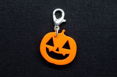 Kürbis Halloween Charm Anhänger Bettelarmband Miniblings Charms Acrylglas orange